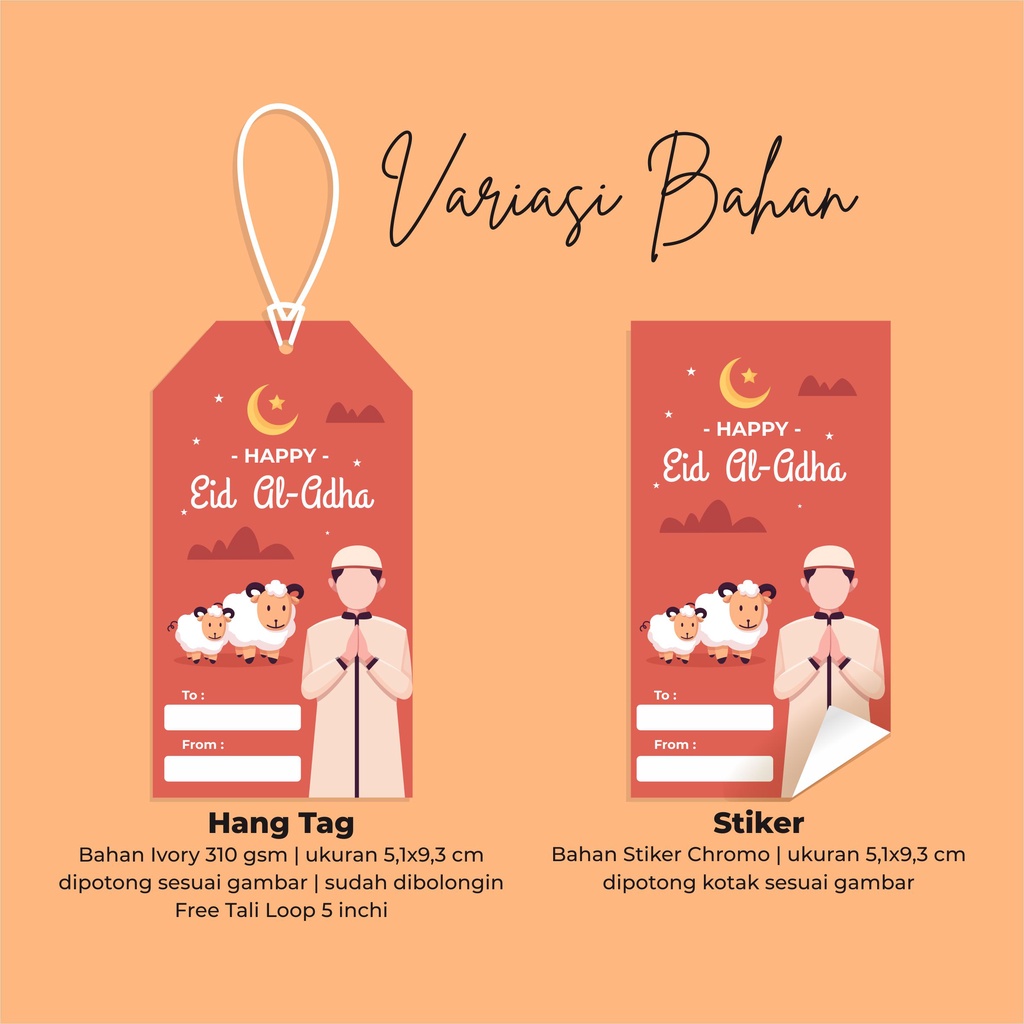 

Hang Tag/Kartu Ucapan/Stiker Tema Hari Raya Idul Adha/Raya Besar