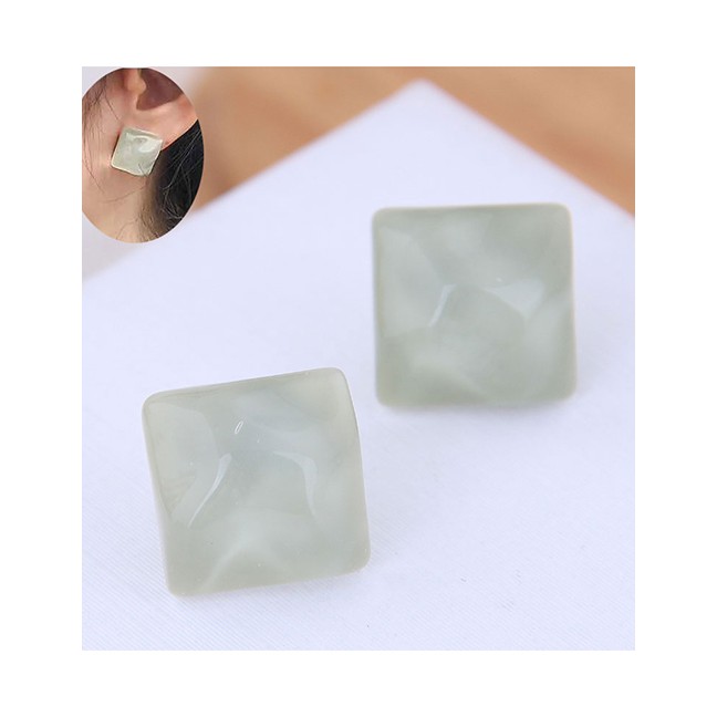 LRC Anting Tusuk Fashion Resin Square Earrings A58453