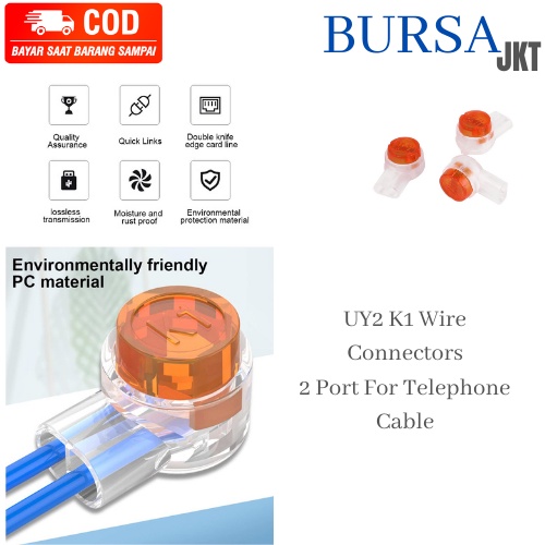 KONKETOR K1 &amp; K2 WIRE CONNECTOR 2 PORT ALAT SAMBUNG KOMPUTER TELEPON