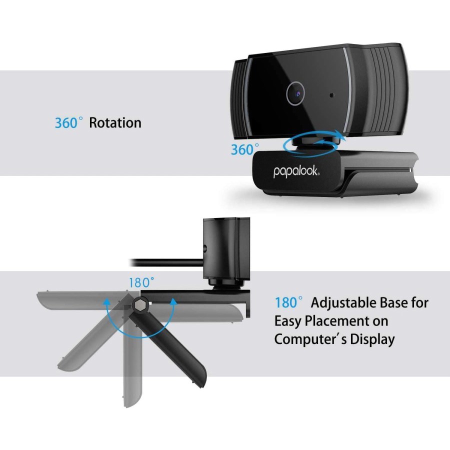 PAPALOOK Webcam 1080P 30FPS Full HD with Microphone AF925