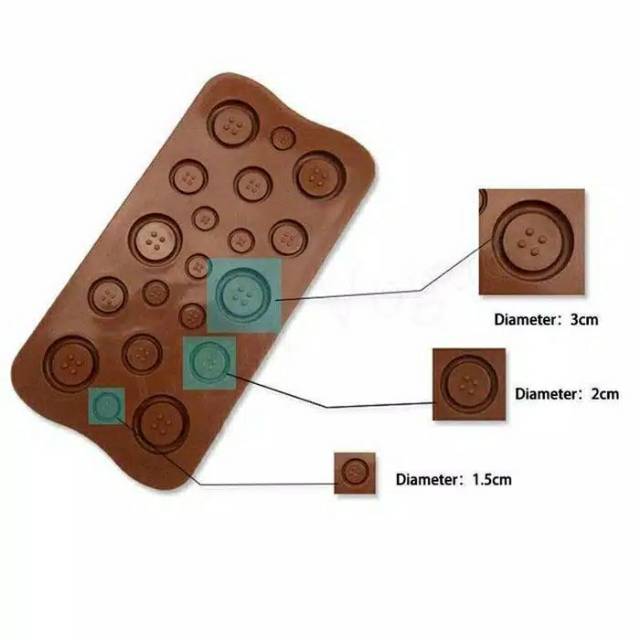 [Istana Baking] Cetakan Silikon Coklat Puding Es Batu Kancing Silicone Mold