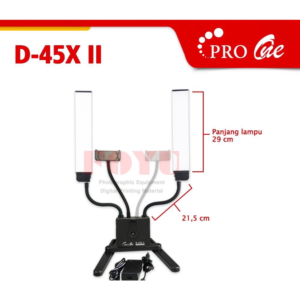 Standing Lamp Professional LED Bi-Color Dual Bar Glam Light Pro One D-45X II