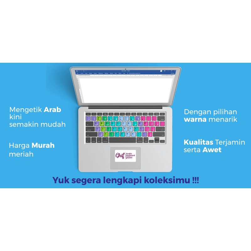 Ghif Stiker Sticker Keyboard Bahasa Arab Arabic PC Komputer Laptop Notebook waterproof Anti luntur