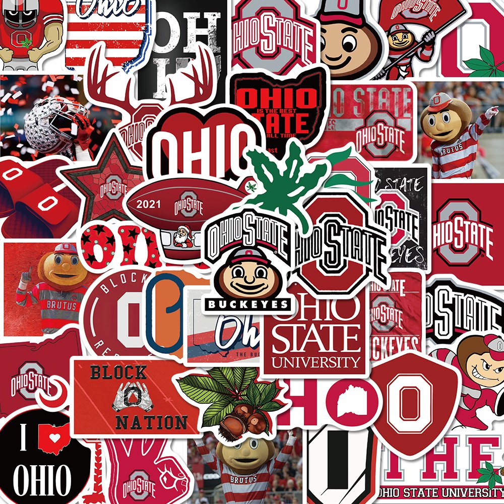 Ohio 50pcs Stiker Anti Air Untuk Dekorasi Komputer