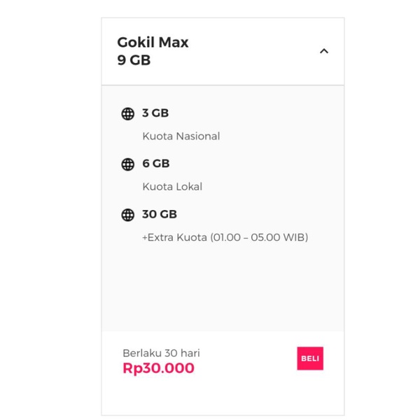 Kartu Perdana Smartfren GokilMax 9GB