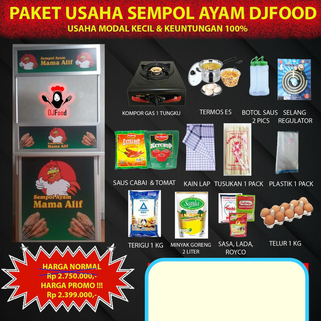 

PAKET USAHA SEMPOL AYAM DJFOOD FREE ONGKIR