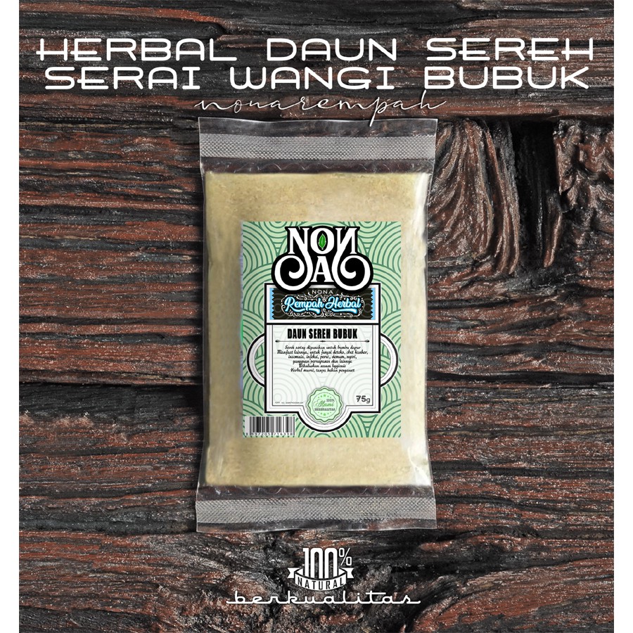 

Daun Sereh Bubuk 75 Gram Cymbopogon Citratus Herbal Serai Wangi Serbuk Murni Daun Serai