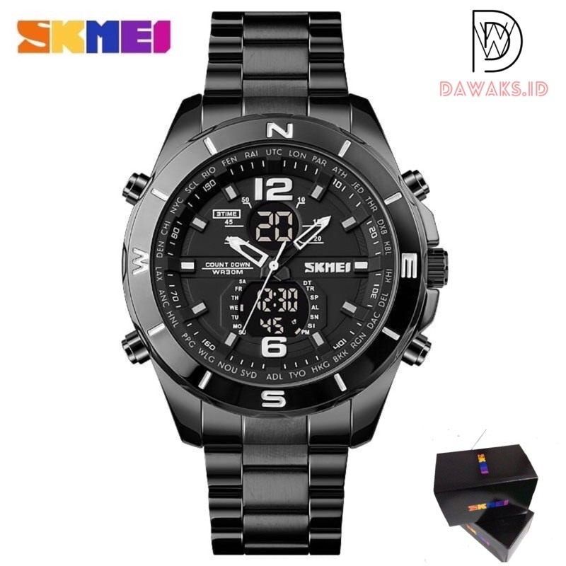 JAM TANGAN PRIA SKMEI 1670 ORIGINAL DOUBLE TIME TAHAN AIR+FREE BOX JAM TANGAN PRIA TERMURAH