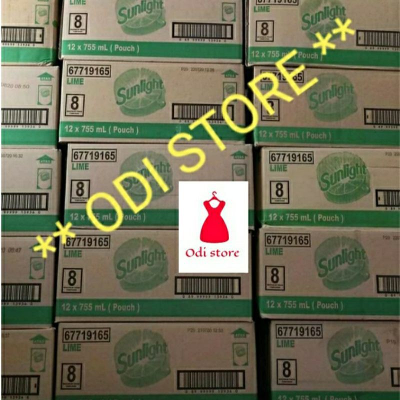 Sunlight cuci piring jeruk nipis 755 ml X 12 refill(1 Dus)