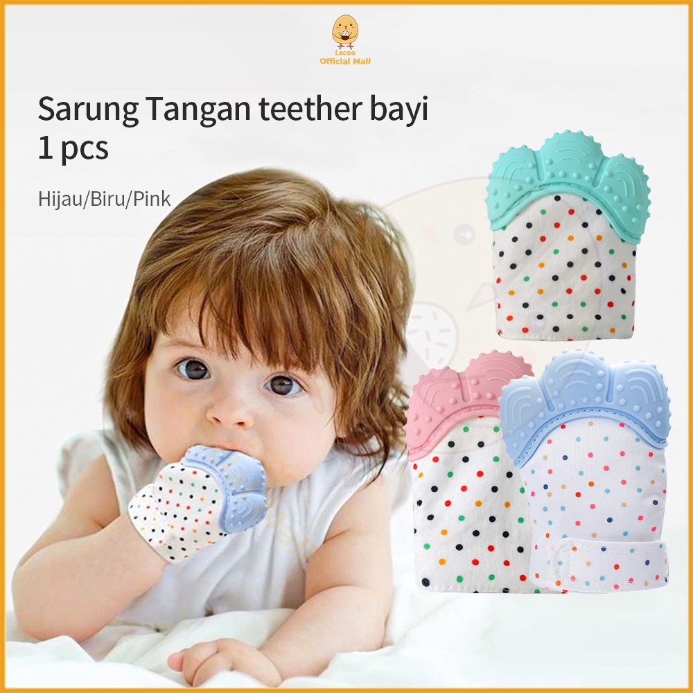 Lacoo Sarung tangan bayi mitten Teether gigitan bayi BPA Free 1PCS