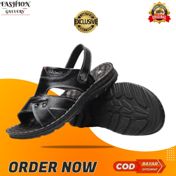 Sandal Sendal Pria kulit casual dewasa keren murah kekinian asli original 100% import  sandal pakalo