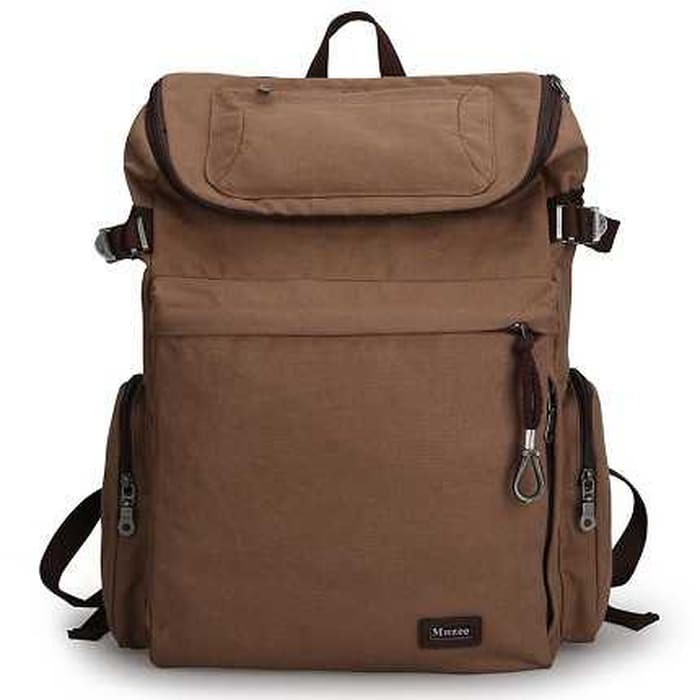 Tas Ransel Pria/Wanita Kanvas/TAS LAPTOP Retro Vintage muzee (impor) - Cokelat