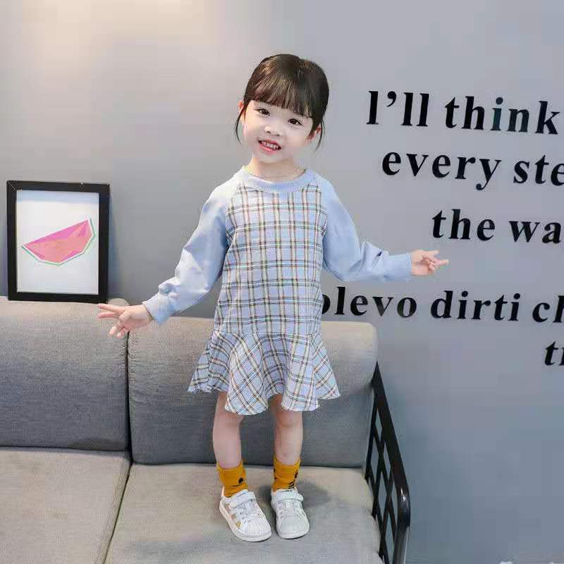 KF CAT Baju Dress Overall Princess Anak Perempuan Lengan Panjang Motif Sayap Import-1