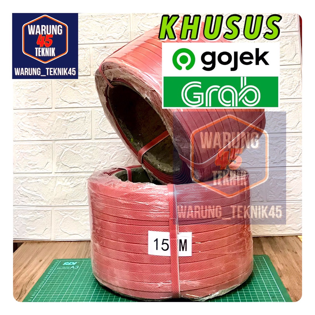 GOJEK | GRAB | Plastik strapping Straping Band 15 mm Berat 7 kg Tali Merah Straping