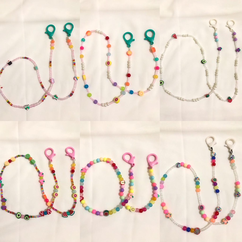Mask Strap Hand Made | Kalung Masker Unik | Beads | Manik-Manik | 2in1 Strap