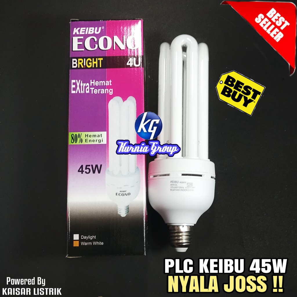 Lampu PLC 4U PUTIH 45w Jumbo Nyala super Terang Lampu Jari Besar Kaca Gudang Toko Lapak 45 watt Cool Day Light