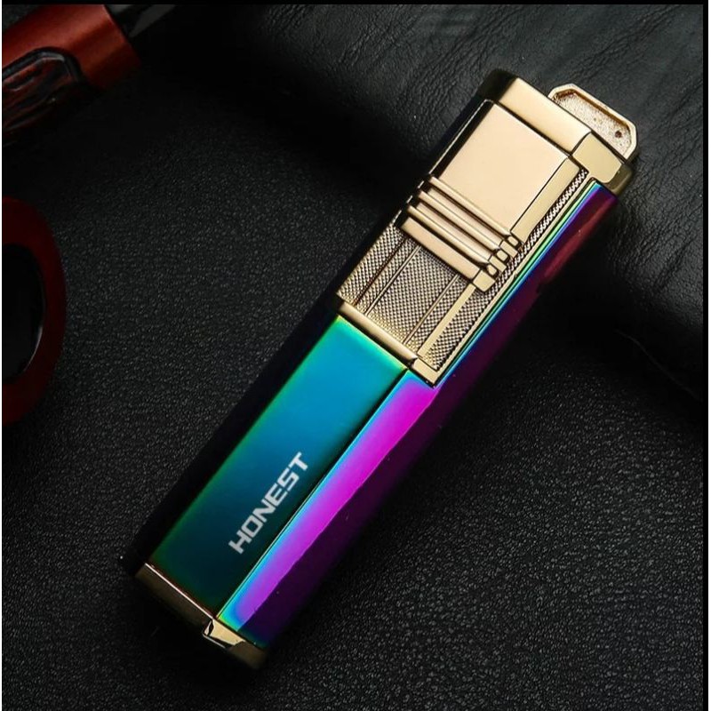 Korek Api Gas Honest 2 Jet Flame Punch Hole Lighter refill Original Portable