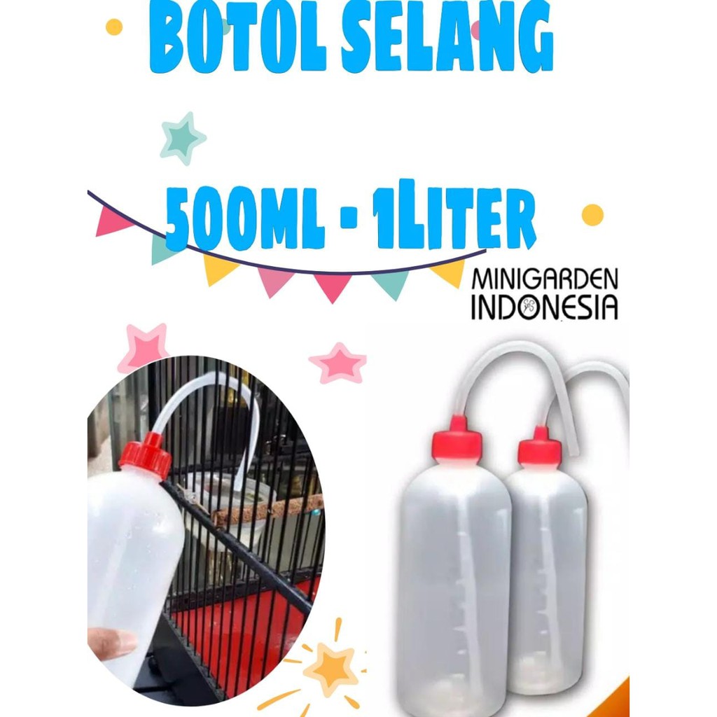 BOTOL SELANG WADAH REFILL AIR MINUM BURUNG 500ML - 1000ML 1 LITER isi ulang  air minum burung