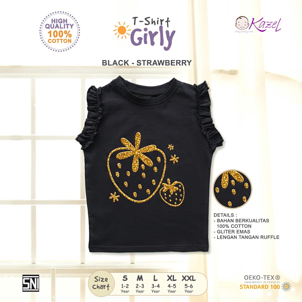 KAZEL Tshirt Girly Edition - Kaos Anak Bayi Perempuan