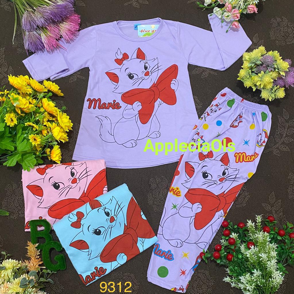 Setelan Baju Tidur Anak Perempuan motif Marie Cat