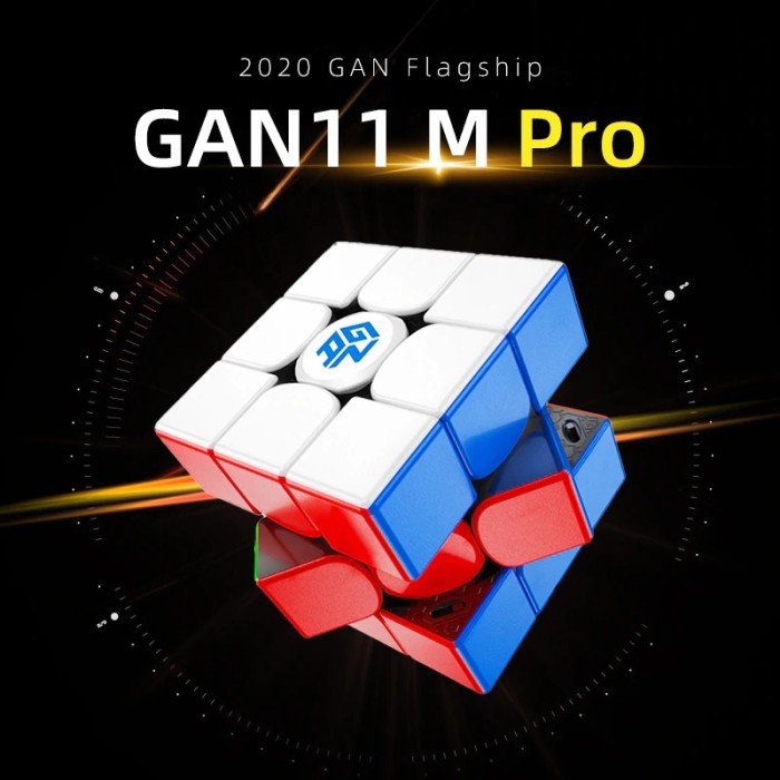 Magic Cube 3x3 Gan 11 M Pro Magnetic Black Internal Frosted Surface Puzzle Kubus Stickerless Gan11M 