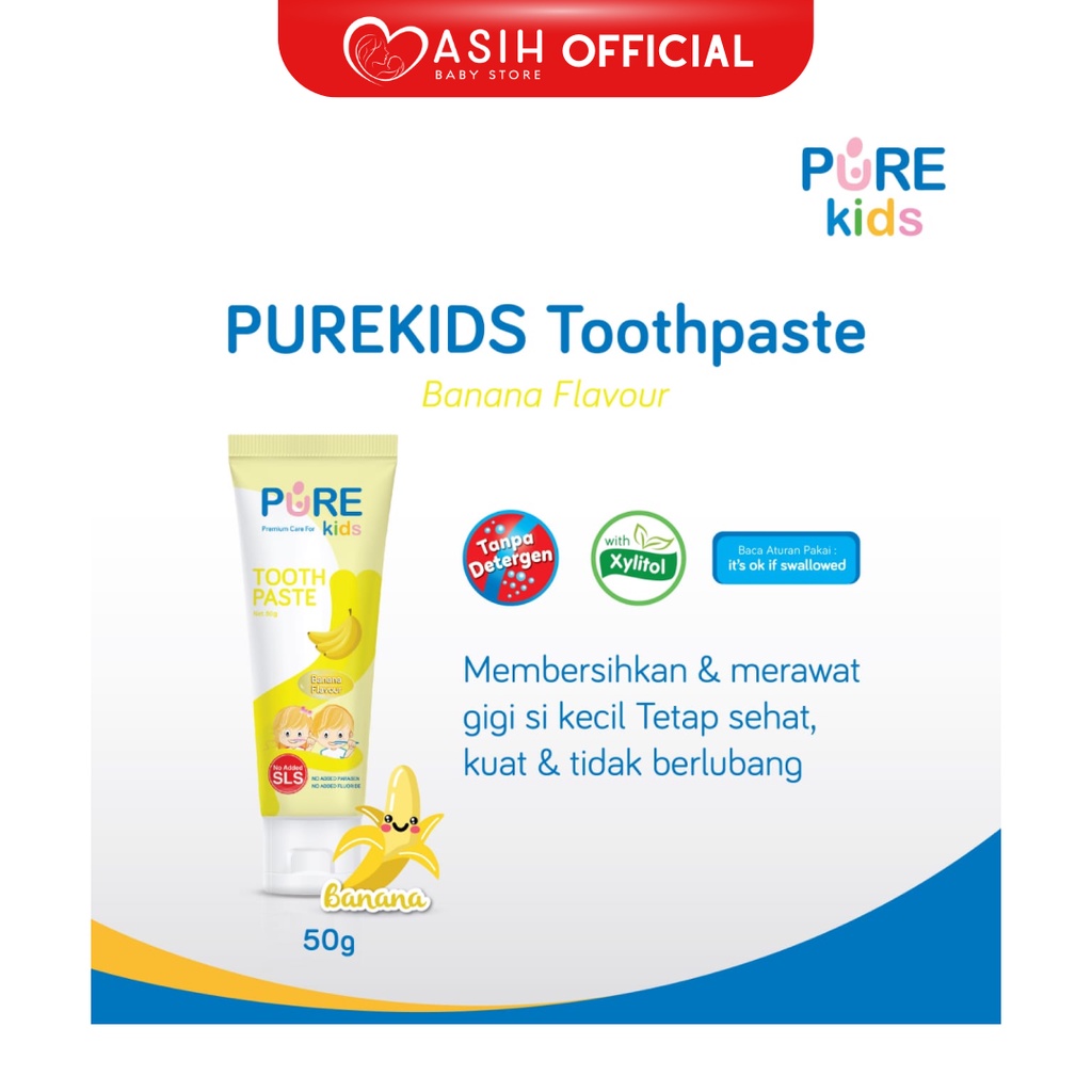 Pure Kids Toothpaste Pasta Gigi Bayi dan Anak Aman Tertelan 50 gr