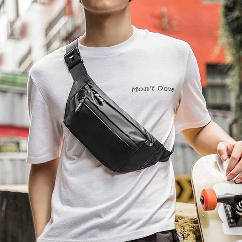 Charyatink - Diskon Tas Selempang Pria Waist Bag Pria Bahan Water Proof Terlaris