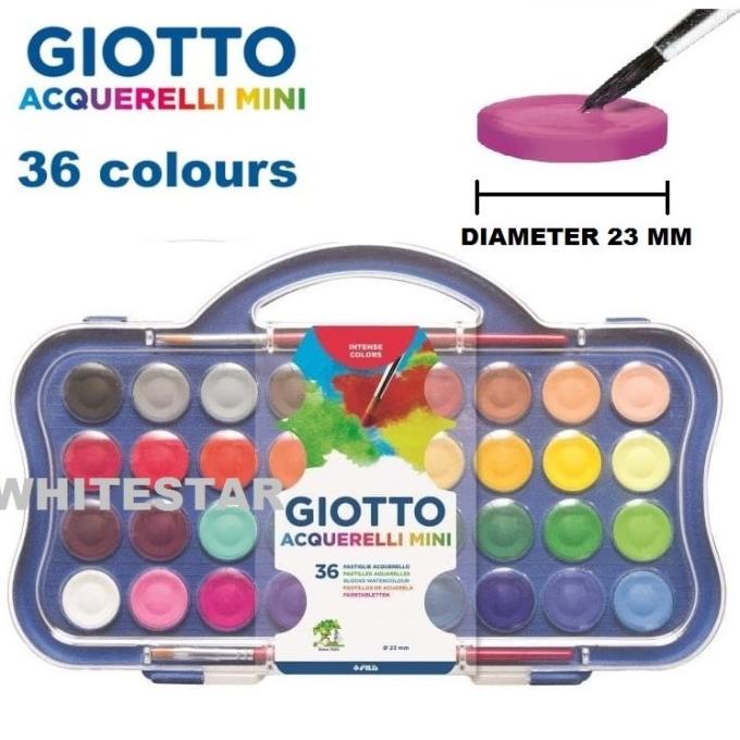 

best seller] cat air / water colour cake mini giotto acquerelli 36 warna - D 23 mm