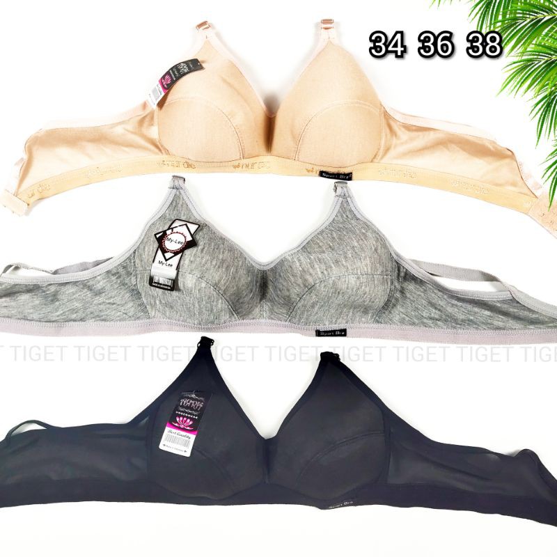 BH BRA Sport Wanita RR Cewek Remaja Dewasa Kurus Tanpa Kawat Busa Tipis SIZE 34 36 38 MURAH