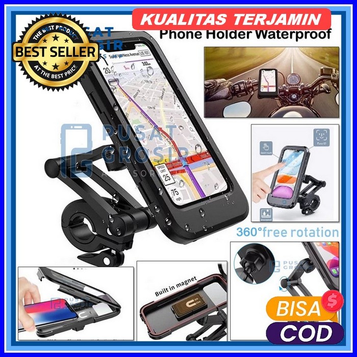 Dijamin Asli Holder Hp Motor Spion Full Metal/Bahan Besi/Bodi C2 Holder Hadphone Full Besi Stang C1 