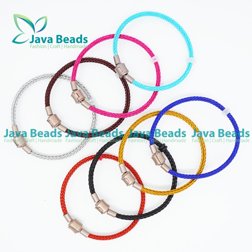 Gelang Tali Kawat Anti Air Waterproof Untuk Charm Liontin Mainan Pandora Emas Hongkong