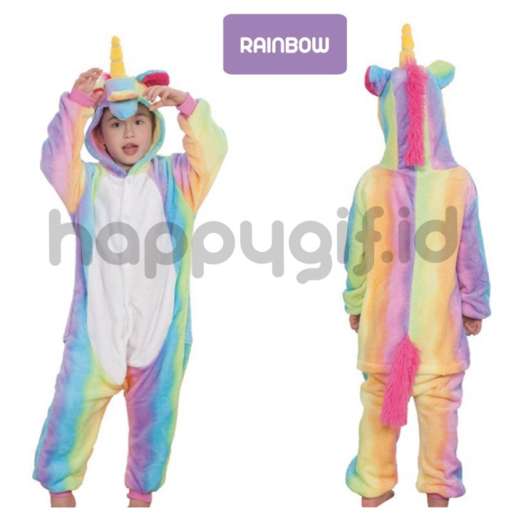 ONESIE UNICORN PIYAMA BAJU TIDUR COSTUM COSPLAY HEWAN KOSTUM KARAKTER ANAK KID