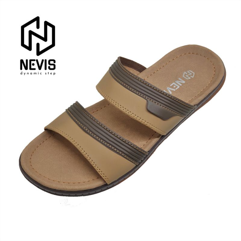 Sandal Pria Slop Kulit Original Nevis NVS 12 Sendal Pria Casual Selop