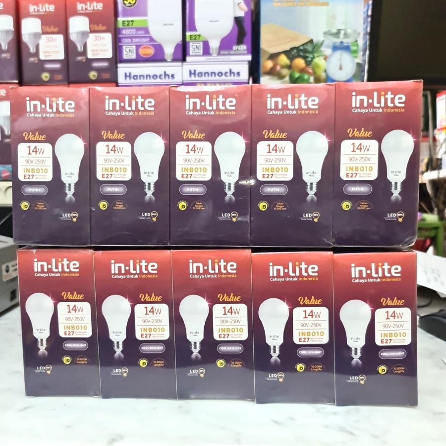 [PROMO] Lampu Led In-Lite Value 14Watt INB010 Nyala PUTIH