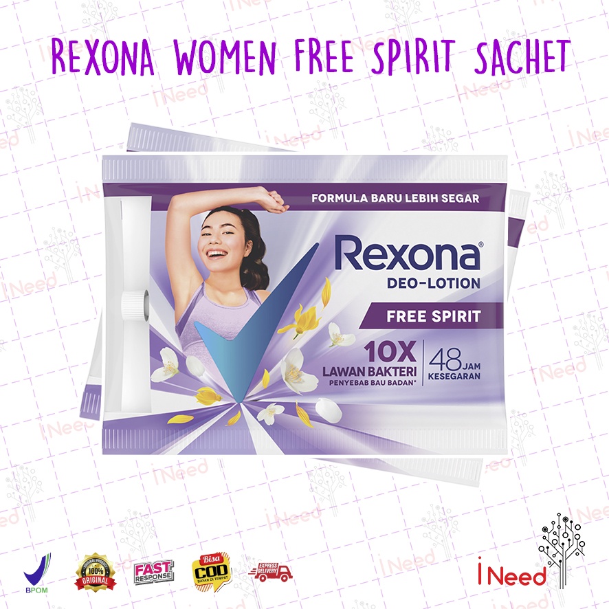 (INEED) (Sachet) REXONA Men Deo Lotion Ice Cool | Free Spirit 11,25gr