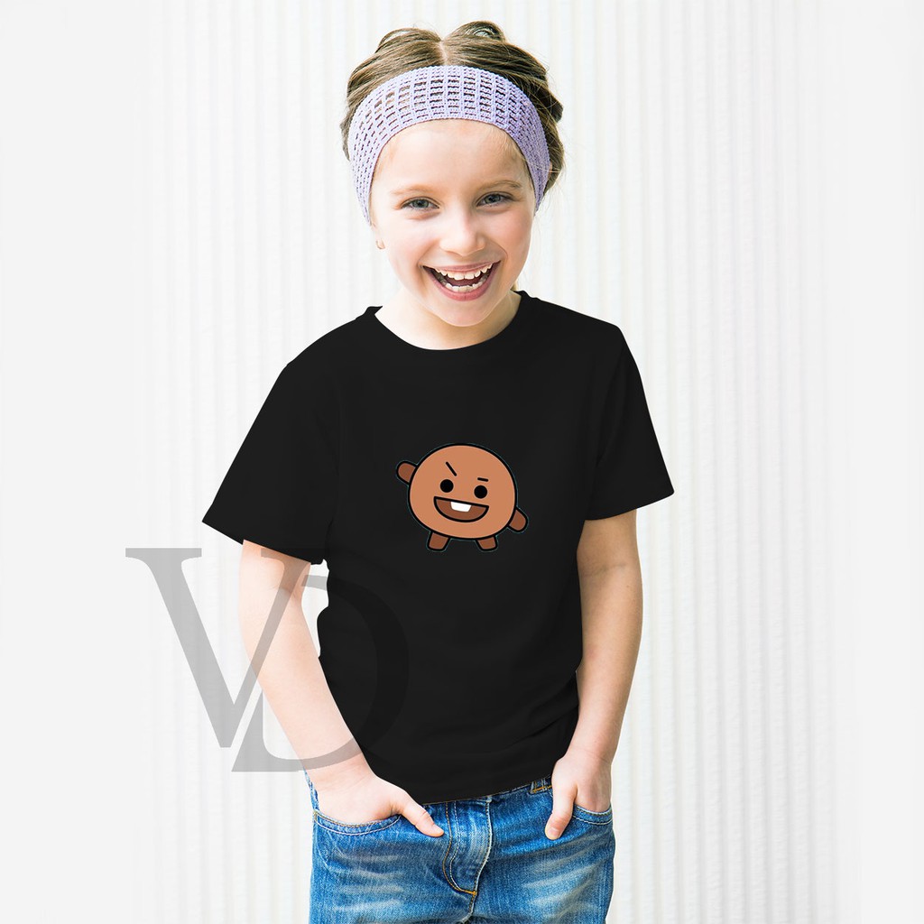 Kaos Anak Perempuan &amp; Laki - laki Unisex BTS BT21 shooky / kaos anak lucu / kaos BTS suga /baju line