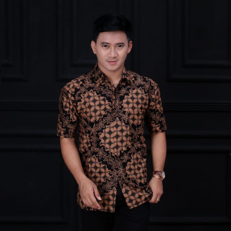 M, L, XL, XXL HEM BATIK PRIA LENGAN PENDEK BATIK ORIGINAL