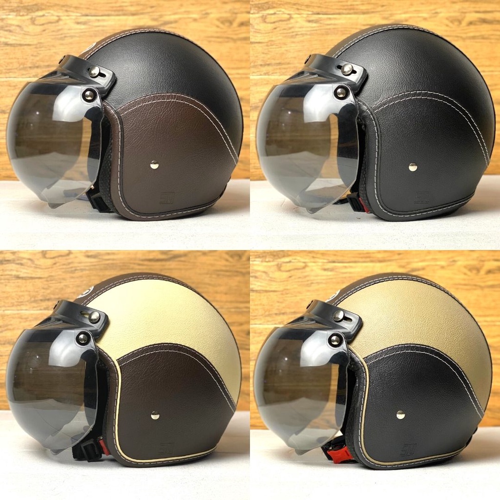 Helm Bogo Wanita Cewek Sni Kulit Anti Lecet Murah Kekinian Motif Elegan