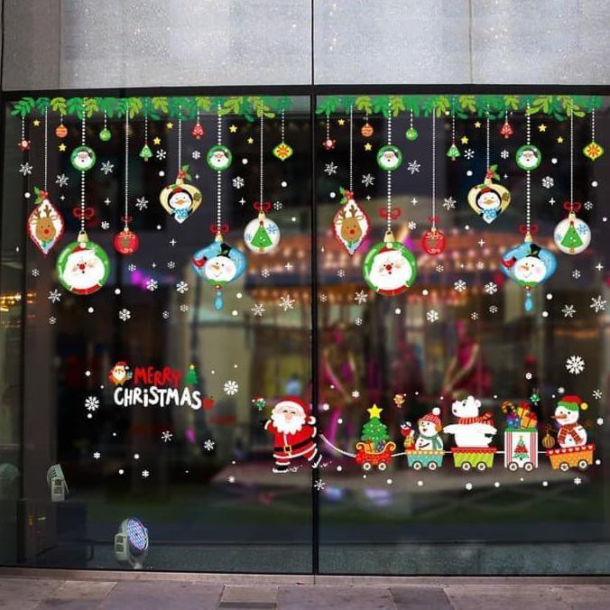 Best Dekorasi Natal Motif Natal Stiker Film Santa Dekorasi Natal