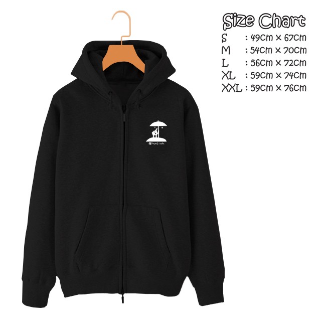 sweter hoodie zipper payung teduh 2 cotton fleece