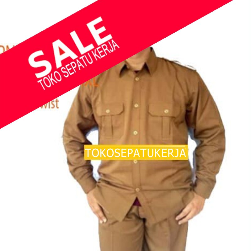 TSK        Pemda Pria Aceh Lengan Panjang Stelan Baju PNS Kheki Keki Pemda