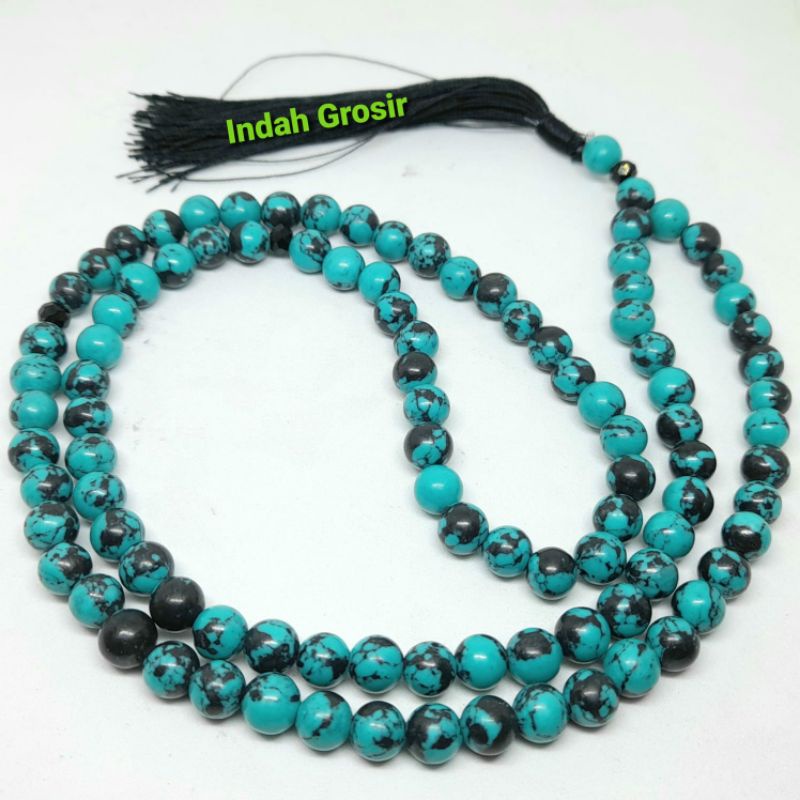 Tasbih Batu Pirus Turquoise 8mm 99butir