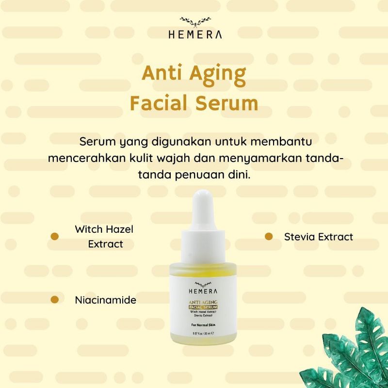 HEMERA 5 IN 1 ANTI AGING 10X LEBIH EFEKTIF MENYAMARKAN KERUTAN - BPOM AMAN UNTUK IBU HAMIL | TONER | FACIAL WASH | SERUM | DAY &amp; NIGHT CREAM