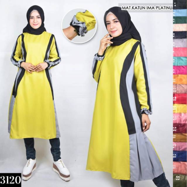 BAJU TUNIK KATUN IMA PLATINUM • ATASAN WANITA MURAH • LONG TUNIK KATUN • TUNIK KATUN IMA • 3120