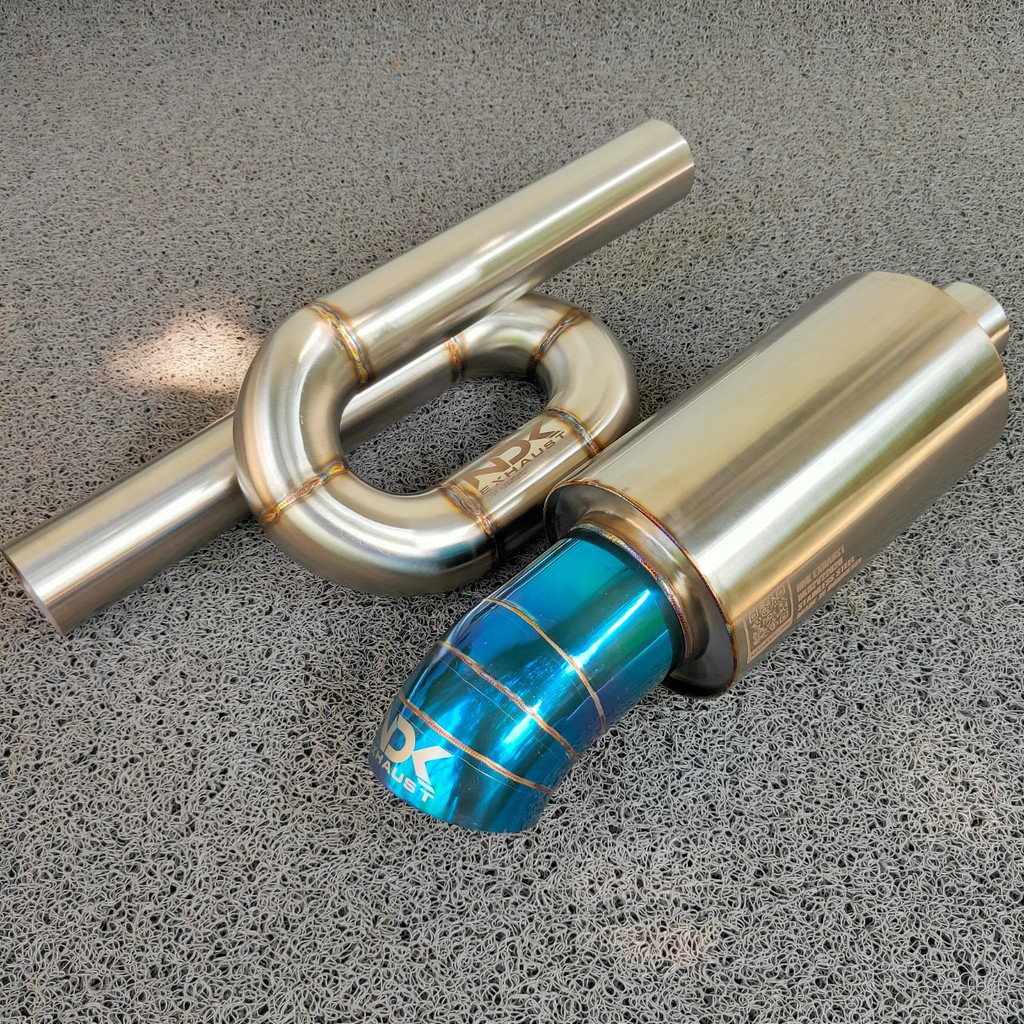 Paket Knalpot Racing NDK EXHAUST Muffler DK-02V2 Dan Resonator LOOP Knalpot Mobil Racing