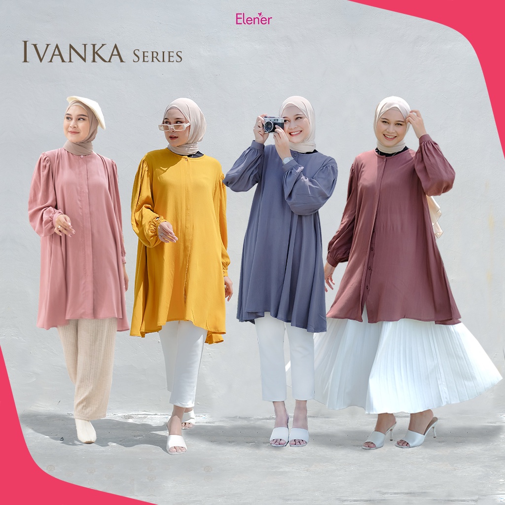 Tunik Ivanka | Tunik Wanita Muslim | Tunik Polos | Tunik Katun Rayon Crinkel