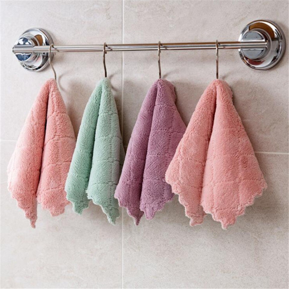 [1 PCS] Kain Lap Anti Minyak Lap Piring Dapur Meja Microfiber Cuci Hand Towel Mini