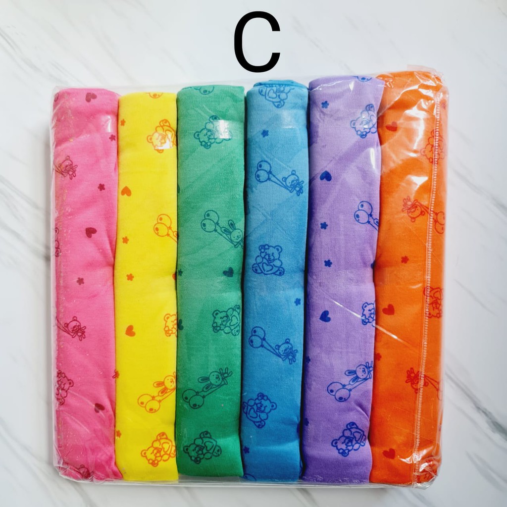 Fejes Bedong Bayi Set isi 6 Motif Warna ukuran 90 x 115cm motif dikirim random