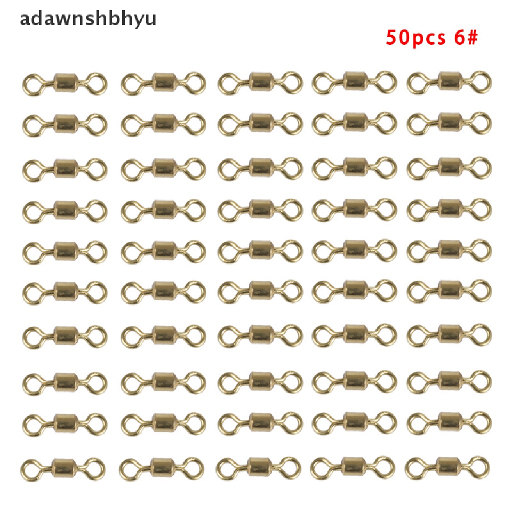 [adawnshbhyu] 50pcs/100pcs Konektor Pancing Ball Bearing Putar Padat Ring Barrel Roll Swivel