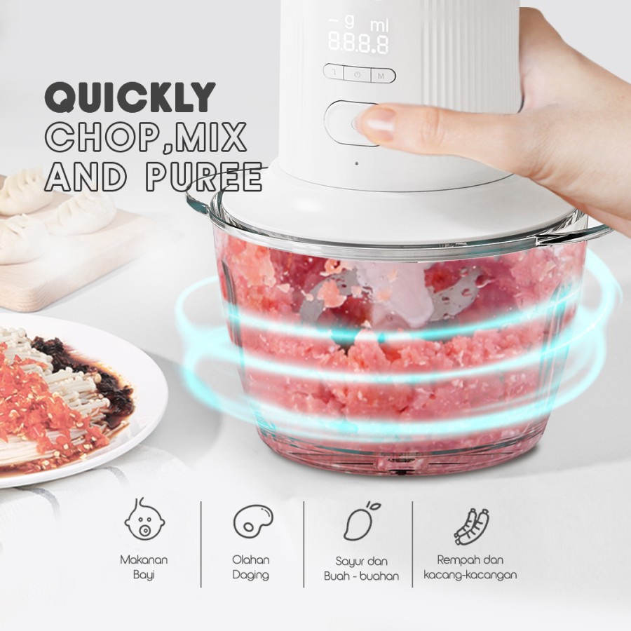 Castle - Norge Kitchen Scale Chopper Big Size 1,2lt NG-KS12 - Pengiling Daging Wireless